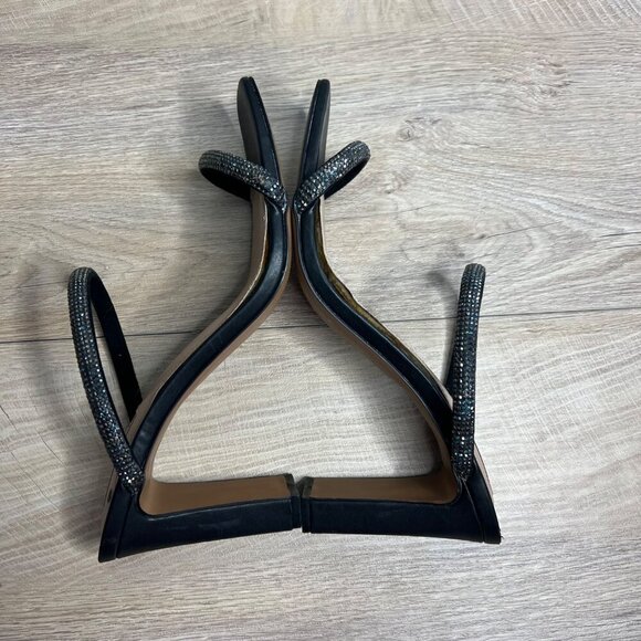 Steven‎ New York Black Rhinestone Jercy Heel Sandals Slip On Size 11 - Picture 9 of 14